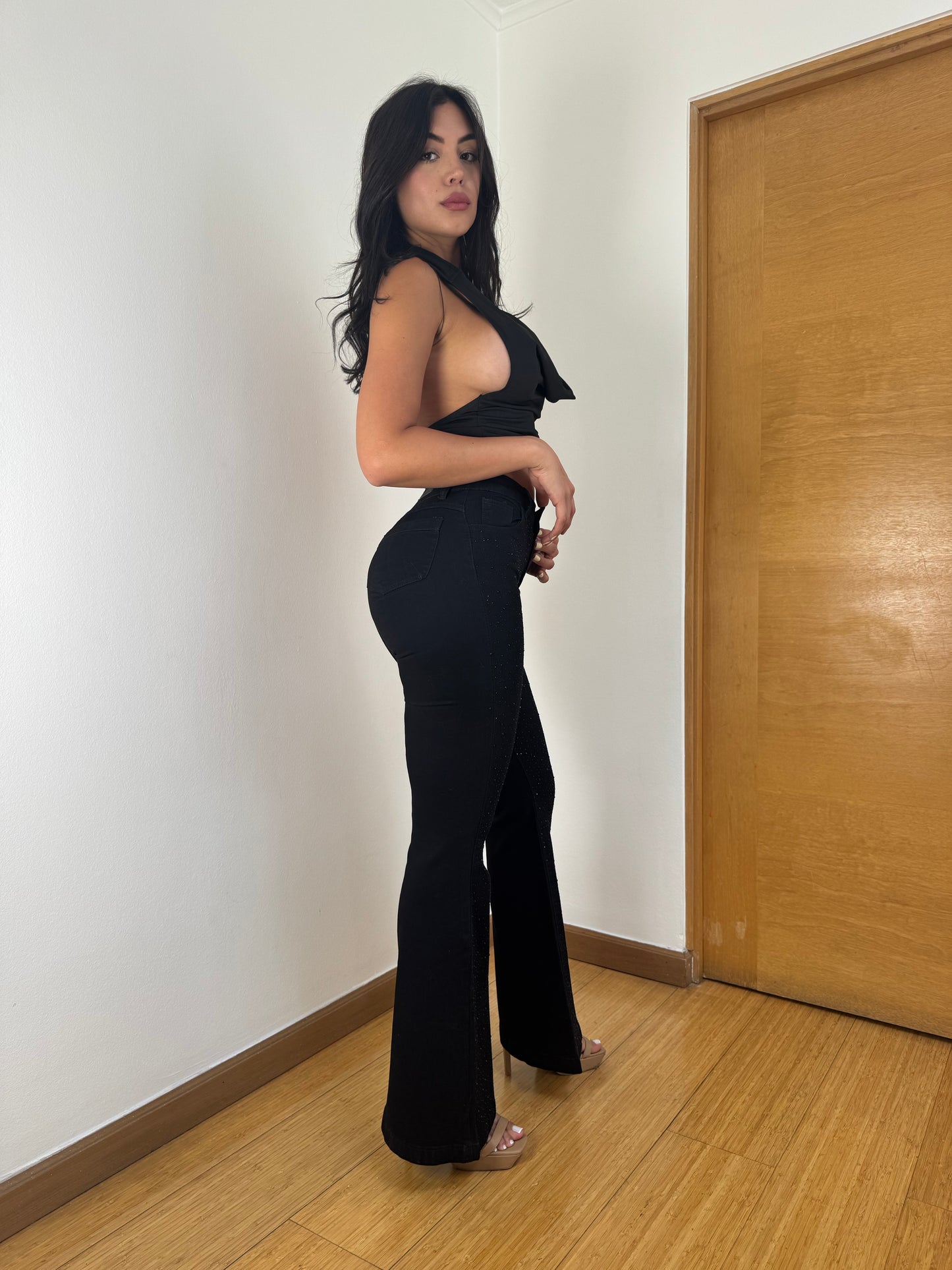 FLARE BRILLO NEGRO  CALCE PERFECTO🚨TALLA CHICA