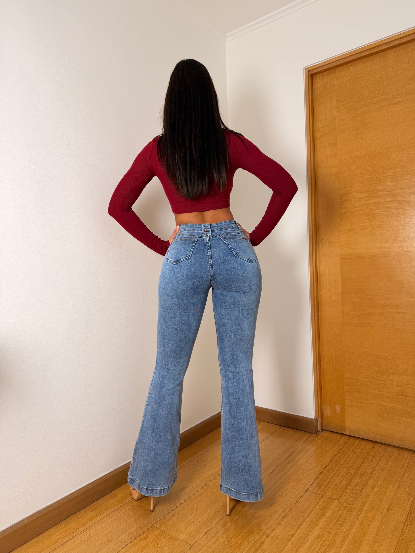 FLARE CELESTE BUTTON CALCE PERFECTO🚨TALLA CHICA